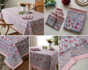 100% Cotton Block Print <b>Tablecloth</b> Handmade Dinner Table Cover Hotels Christmas <b>Wedding</b> Party Event Decor Any Custom Sizes - Product Image 4