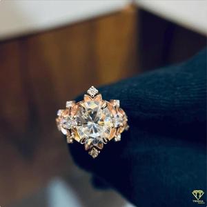 Bague de Fiançailles Vintage en Argent 925 avec Diamant de Laboratoire Taillé en Forme de Feuille, Sertie à Griffes, Motif Floral Inspiré de la Nature, Bague de Promesse Élégante pour Femme - Product Image 1