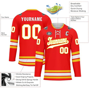 ผู้ผลิตเสื้อฮอกกี้น้ำแข็งแบบกำหนดเอง ปากีสถาน รับผลิตตามสั่ง (OEM) ขายส่ง ส่งออกไปยังสหรัฐอเมริกา สำหรับผู้ซื้อชุดทีม แบบซับลิเมชั่น จำนวนมาก ผลิตจากโพลีเอสเตอร์ 100% แบบกำหนดเอง - Product Image 6