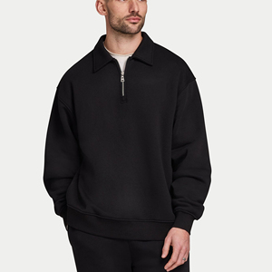 Sudadera de Lujo con Logotipo Personalizado, Sudadera Gruesa de Cuello Alto con Cierre de Cremallera para Hombre - Product Image 2