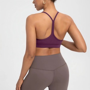 Custom Wholesale Cross Back Backless Sports Bra for Women Seamless Breathable Yoga Workout Sports Bra - Product Image 4