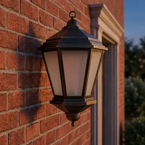 Lanterne murale extérieure LED, lampe de jardin traditionnelle, lampadaire de cour, boîtier en fer pour entrée - Product Image 1