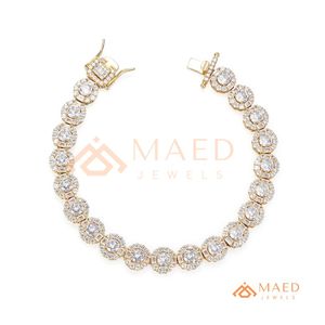 Pulsera de Cadena Fina con Moissanita Dorada, Joyería de Moda de Los Ángeles, Regalo Elegante para Uso Diario - Product Image 5