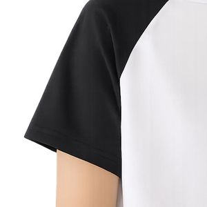 Customized Women White and Black Raglan T <b>Shirt</b> Crew Neck Short Sleeve Casual Cotton Sports Tee Custom Logo OEM ODM Apparel - Product Image 6