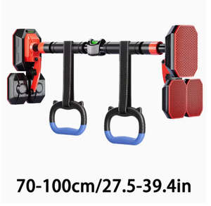 Barre de dips réglable 70-100 cm en alliage d'aluminium rouge, équipement de gym à domicile, utilisation universelle - Product Image 3
