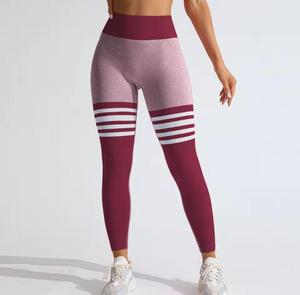 Leggings de Yoga para Mujer, Cintura Alta, Sólidos, Largos, Deportivos, Elásticos, Sin Costuras, de Spandex Tejido - Product Image 1