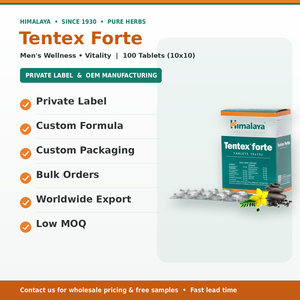 Comprimés d'extrait d'herbes Himalaya Tentex Forte, formule ayurvédique, équilibre énergétique, contenant et bouteille en plastique de première qualité - Product Image 1