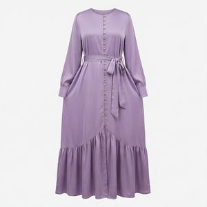 Nuevo Diseño de Jilbab Abaya para Mujer, Vestido Musulmán con Tela Personalizada, Cinturón Moderno, Ropa Islámica Elegante, Venta al Por Mayor - Product Image 1