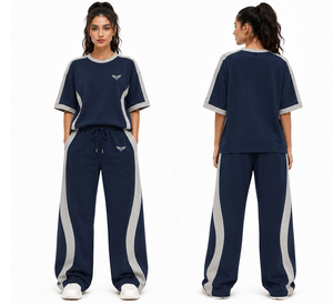 Conjunto Deportivo Informal de Camiseta de Manga Corta y Pantalones Jogger, Ropa Deportiva Transpirable, Traje de Dos Piezas, Estilo Urbano - Product Image 2