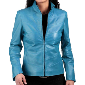 Veste en cuir véritable souple pour femme avec design respirant, style décontracté élégant pour tous les jours, coupe confortable, vestes pour femmes - Product Image 2