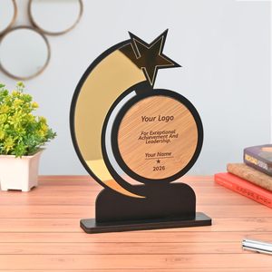 Trofeo Estrella Personalizado, Recuerdo, Premio de Madera Personalizado con Grabado de Logotipo y Nombre, Reconocimiento Corporativo a Empleados, Premio por Logro - Product Image 2