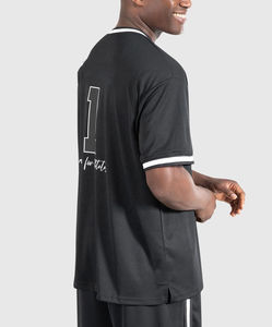 เสื้อยืดกีฬาระบายอากาศ โพลีเอสเตอร์ คอเสื้อเข้าชุด แห้งเร็ว ไซส์ใหญ่ เสื้อยืดผู้ชาย สกรีนโลโก้ตามสั่ง ขายส่ง - Product Image 3