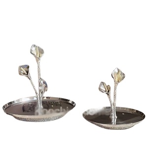 Premium Quality Silver Plated <b>Cake</b> <b>Stand</b> Aluminum Stainless Steel Metal High End Round Shape <b>Set</b> of 2 <b>Cake</b> <b>Stand</b> - Product Image 1