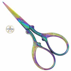Tijeras Luminex Impex para Diestros, de Acero Inoxidable, con Diseño Grabado con Láser, Punta Redonda, 28 Dientes, para Peinado y Uso Profesional - Product Image 3