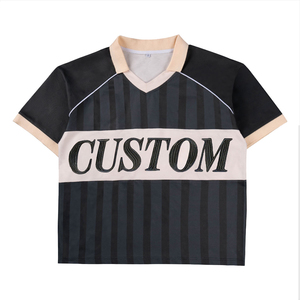 Oversized Short Sleeve T-Shirt Men Embossed Geometric Pattern Blue Casual Knitted Cotton O-Neck Back Logo - Product Image 1
