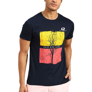 Camiseta Gráfica para Hombre, de Moda, Mezcla de Algodón, Sólida, 180g, Cuello Redondo, Manga Corta, Secado Rápido, Transpirable, Estilo Casual Urbano - Product Image 1