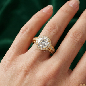 Anillo de Compromiso de Lujo con Diamante Cultivado en Laboratorio, Corte Brillante Redondo, Certificado IGI, Chapado en Oro de 18K, Venta al Por Mayor de Fábrica, para Mujer - Product Image 5