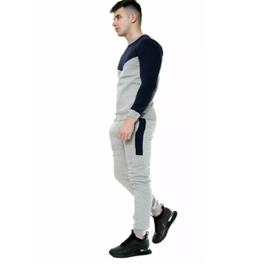 Ensemble de survêtement homme personnalisé avec logo, coupe classique, en molleton de coton épais, sweat-shirt et pantalon de jogging, deux pièces, grandes tailles - Product Image 4