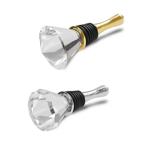 Decorative Crystal <b>Wine</b> Bottle <b>Stopper</b> Reusable Crystal Diamond Shape Gold Plating Zinc Alloy <b>Wine</b> Bottle Plug for Beverage - Product Image 5
