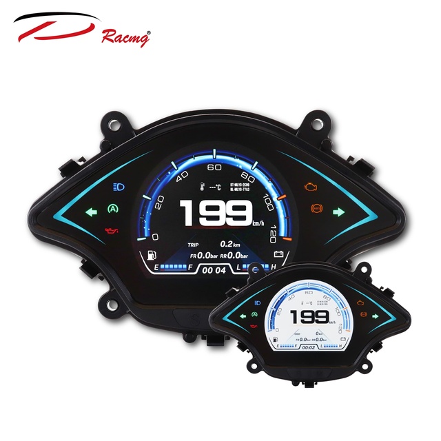 New D Racing Electrical Multi-Function Digital Speedometer Dashboard White Black KMH MPH for Motorcycle/Motorbike