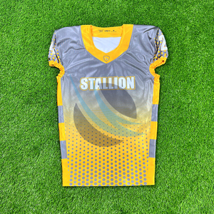 เสื้อฟุตบอลอเมริกันแบบสั่งทำพิเศษของ Spofit International แขนสั้น ไซส์ใหญ่ ผ้าตาข่ายระบายอากาศได้ดี - Product Image 1