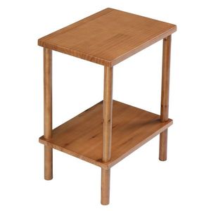 2-Tier Wood End <b>Table</b> Weather-Resistant Indoor and Outdoor Side <b>Table</b> with Storage Shelf <b>Small</b> Patio <b>Coffee</b> <b>Table</b> - Product Image 2