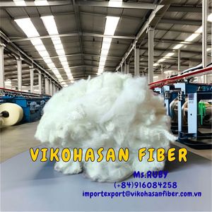 Fibra de Poliéster Sólida 0.9D de Buena Calidad - Blanca, Reciclable, Grado Vikohasan, Fabricante para Hilado y Relleno - Product Image 2