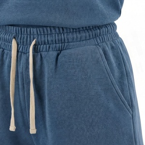 Ensemble 2 pièces pour femme en coton uni, col rond, manches courtes, coupe ample, au-dessus du genou, tenue décontractée printemps-été - Product Image 5