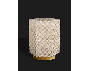 Mesa con Incrustaciones de Hueso de ILAHI, Diseño Moderno con Detalles de Ágata, Almacenamiento Portátil, Muebles para el Hogar - Product Image 3