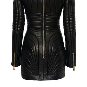 Womens Pure Faux Leather Black Quilted Coat Steampunk <b>Gothic</b> Coat Winter <b>Jacket</b> Girls 2026 - Product Image 5