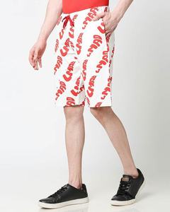 Pantalones cortos blancos con estampado de letras para hombre, con cordón en la cintura y bolsillos, estilo casual - Product Image 2