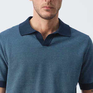 Polo en coton pour homme, col classique plié, design tendance, manches courtes, avec personnalisation du logo / Haute qualité - Product Image 2