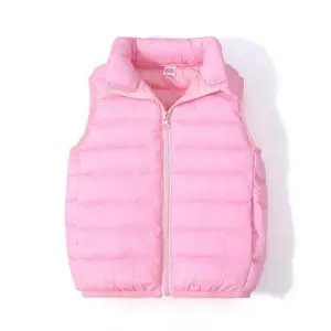 Gilet per bambini leggero per bambini gilet piumino per bambini rosa con motivo da cucire con motivo personalizzato per bambini