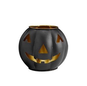 Bougie votive en métal en forme de chat pour Halloween, couleur noire, pour la décoration de la maison, porte-bougie votif - Product Image 2