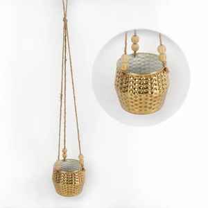 Panier suspendu en acier inoxydable avec crochets, support de pot de fleurs pour balustrade de balcon, support de plante rond en métal pour intérieur et extérieur - Product Image 1