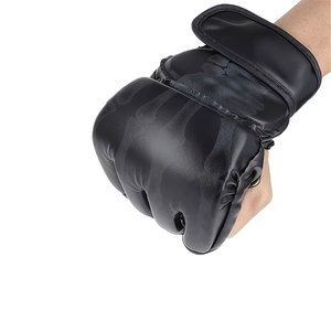 Ensemble de 4 pièces : 1 paire de gants de boxe mi-doigts + 2 bandages de boxe, gants mi-doigts portables, entraînement de fitness de boxe unisexe - Product Image 4