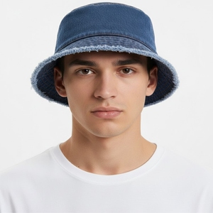Sombrero de cubo unisex personalizado de algodón, sombrero de cubo estilo streetwear, sombrero de cubo de mezclilla de algodón, sombrero de cubo para exteriores, sombrero de mezclilla vintage para unisex - Product Image 2