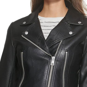 Custom Made Design Solid Color <b>Women</b> Leather <b>Jacket</b> Streetwear Hot Sale Reasonable Price <b>Women</b> Leather <b>Jacket</b> - Product Image 5
