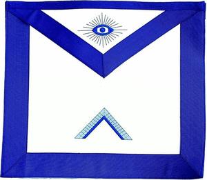 Tablier et collier de maître maçon bleus brodés à la main, taille unique, en polyester - Product Image 2