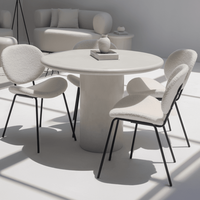 Table à manger en micro-béton Vandana Aureo Ultra avec un design minimaliste moderne