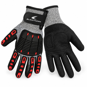 Guantes de Seguridad Mecánicos Naranja y Negro Antiestáticos Duraderos Antideslizantes con Grano de Protección en la Muñeca de 12 Pulgadas Resistentes a Cortes y Pantalla Táctil - Product Image 4