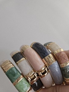 Ensemble de bracelets traditionnels faits à la main en résine et laiton, élégants bracelets de créateur pour un usage quotidien et pour les soirées, pour femmes - Product Image 4