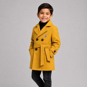 Manteau en laine pour enfants du collège à prix abordable, design élégant, tissu en toile de haute qualité, service OEM en gros personnalisable, marque sur mesure - Product Image 2