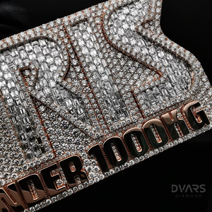 จี้เพชรโมอิสซาไนต์ VVS หรูหรา ชุบทอง พร้อมใบรับรอง สำหรับผู้ชาย สไตล์ฮิปฮอป ตัวอักษรแบบปักเต็มตัว  เงินแท้ 925 - Product Image 6