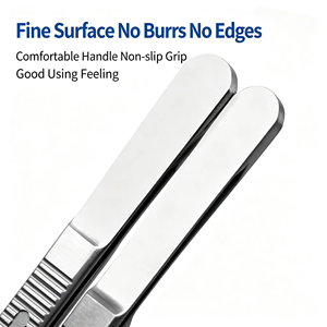 Pinzas de Precisión Manuales de Acero Inoxidable para Rinoplastia, 12.5cm, con Punta Ancha Serrada para Tejido, para Cartílago Nasal, Uso Clínico - Product Image 2