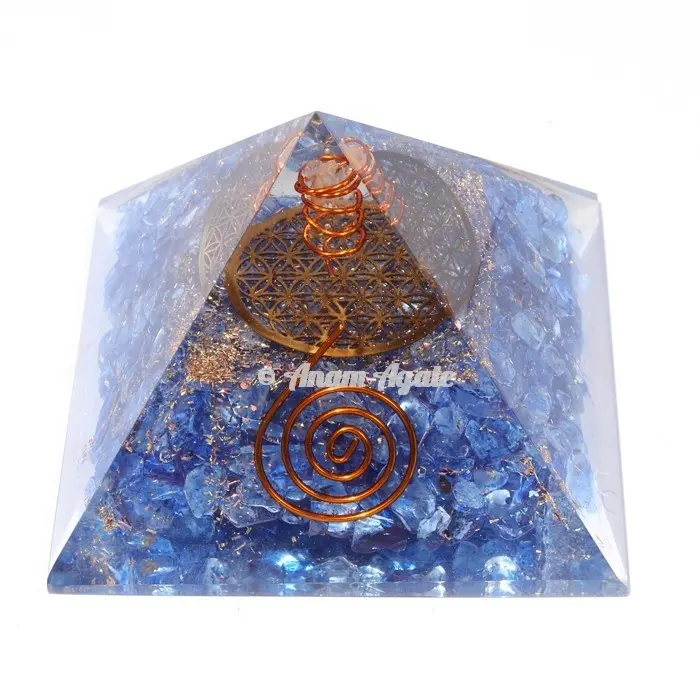 Blu Onice Orgonite Piramide | Commercio All'ingrosso Orgonite Piramidi | Orgone Energia per Protezione EMF