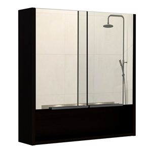 Tucker Set da bagno nero in due pezzi, tra cui armadietto dei medicinali e armadietto di lino - Product Image 2