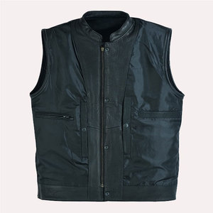 Chaleco de Lona y Cuero para Invierno, Talla Grande, Sin Mangas, con Acabado Liso, Diseñado para Fácil Superposición y Uso Diario - Product Image 1