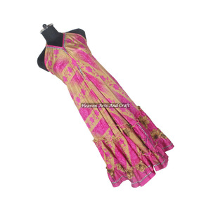 New Bohemian Light <b>Weight</b> Indian Sari Silk Dress Ladies Wear Sari Fabric Dress Wholesale Price Mixed Color <b>Free</b> Size Long Dress - Product Image 2