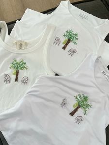 เสื้อยืดแขนยาวผ้าฝ้ายสำหรับผู้หญิง คอกลม แต่งลูกปัด ปักลายค็อกเทล สไตล์ลำลอง เนื้อผ้านุ่ม ใส่สบาย ลดราคา - Product Image 4
